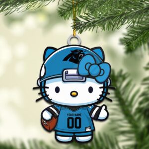 Carolina Panthers Hello Kitty NFL Personalized Ornament For Fans WOM1152