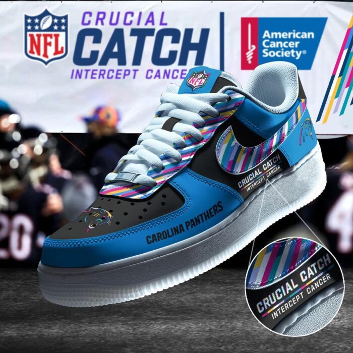 Carolina Panthers NFL Crucial Catch Intercept Cancer AF1 Shoes WBC5035