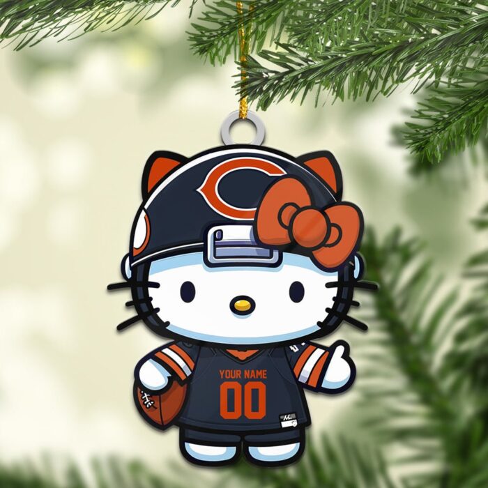 Chicago Bears Hello Kitty NFL Personalized Ornament For Fans WOM1147