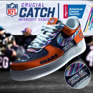 Chicago Bears NFL Crucial Catch Intercept Cancer AF1 Shoes WBC5039