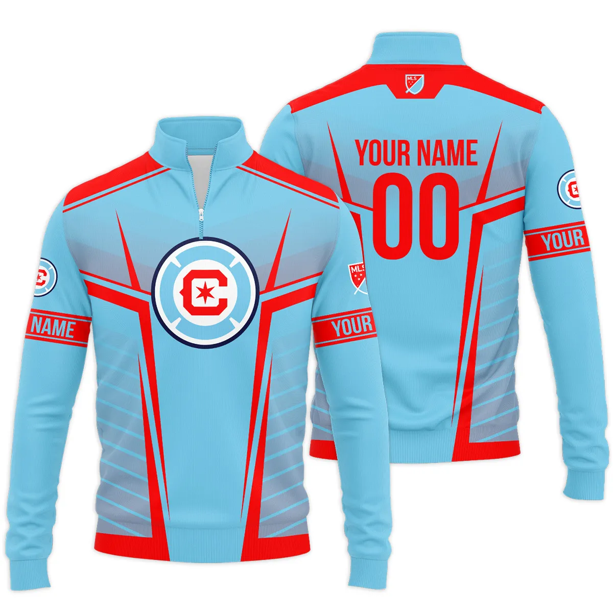 Chicago Fire MLS Quarter Zip Jacket LQZ1060