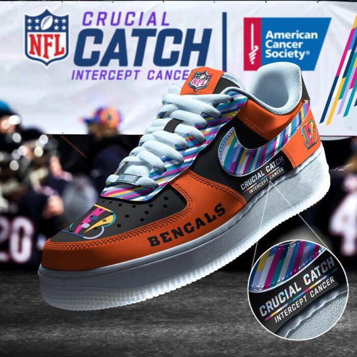 Cincinnati Bengals NFL Crucial Catch Intercept Cancer AF1 Shoes WBC5040