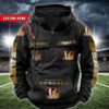 Cincinnati Bengals NFL Golden Logo Quarter Zip Vintage Hoodie Custom Name WVH1006