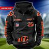 Cincinnati Bengals NFL Vintage Hoodie Quarter Zip Retro Hoodie Custom Any Name  WRH1068