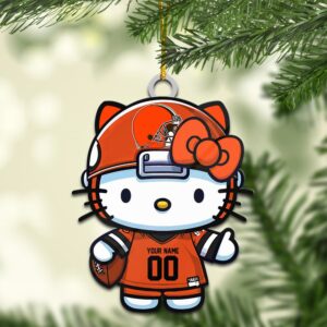 Cleveland Browns Hello Kitty NFL Personalized Ornament For Fans WOM1150