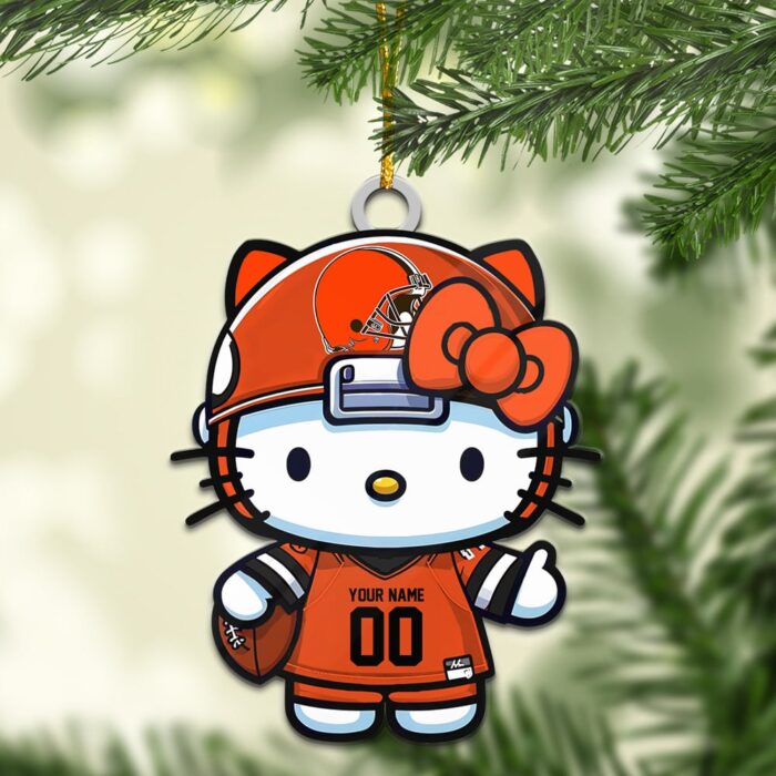 Cleveland Browns Hello Kitty NFL Personalized Ornament For Fans WOM1150