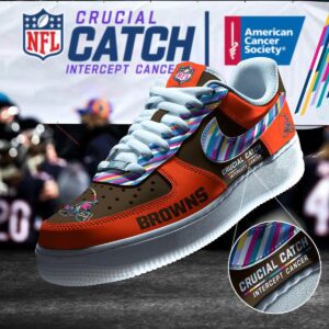 Cleveland Browns NFL Crucial Catch Intercept Cancer AF1 Shoes WBC5036