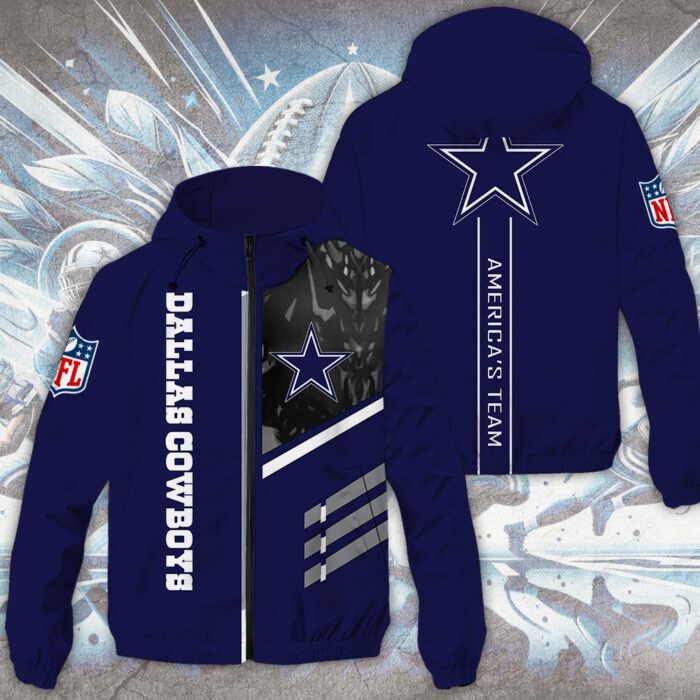 Dallas Cowboys 3D Windbreaker Jacket GNC1136