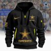 Dallas Cowboys NFL Custom Your Name Metal Logo Quarter Hoodie Zip WQH5166