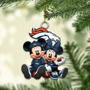 Denver Broncos Mickey & Minnie NFL Personalized Ornament For Fans WOM1121