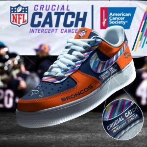 Denver Broncos NFL Crucial Catch Intercept Cancer AF1 Shoes WBC5041