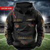 Denver Broncos NFL Golden Logo Quarter Zip Vintage Hoodie Custom Name WVH1004