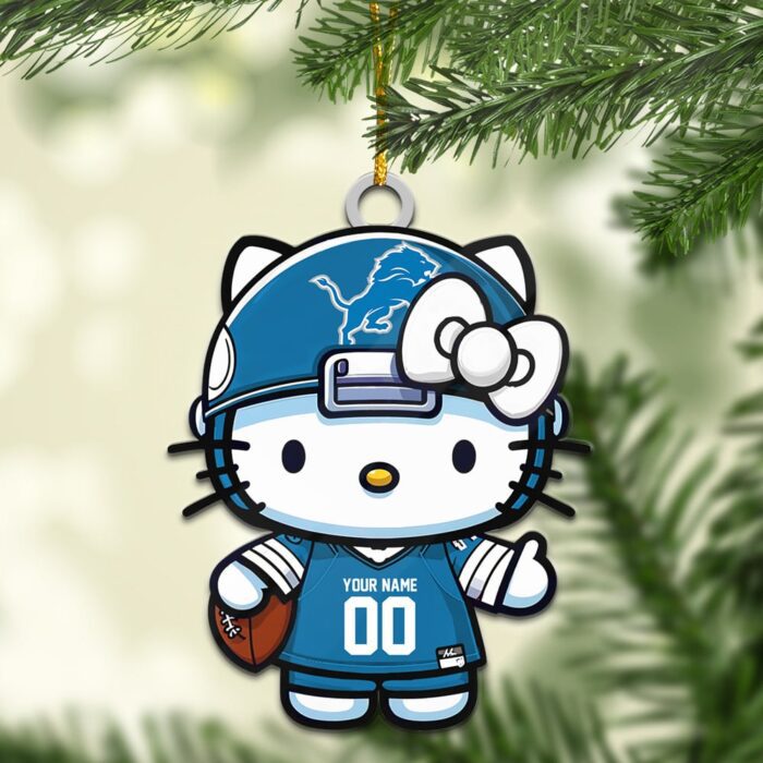 Detroit Lions Hello Kitty NFL Personalized Ornament For Fans WOM1153