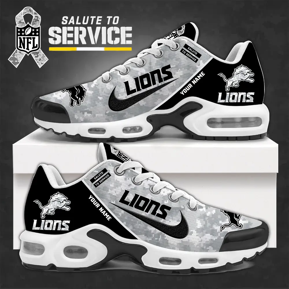 Detroit Lions NFL Camo 2024 Salute to Service Personalized Air Max Sneakers Air Max Plus TN Shoes AWM1009