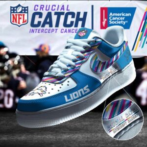 Detroit Lions NFL Crucial Catch Intercept Cancer AF1 Shoes WBC5042