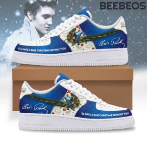 Elvis Presley Blue Christmas Air Force 1 Shoes AF1 Limited Sneakers