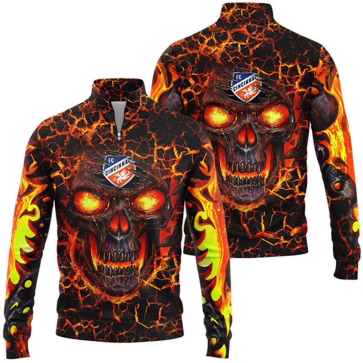 Flaming Skull MLS Cincinnati Quarter Zip Jacket LQZ1064