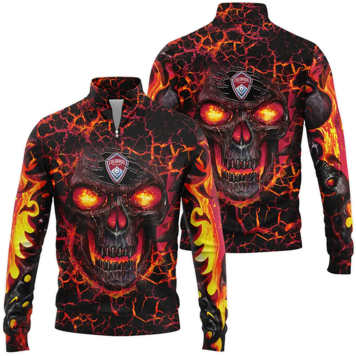 Flaming Skull MLS Colorado Rapids Quarter Zip Jacket LQZ1056