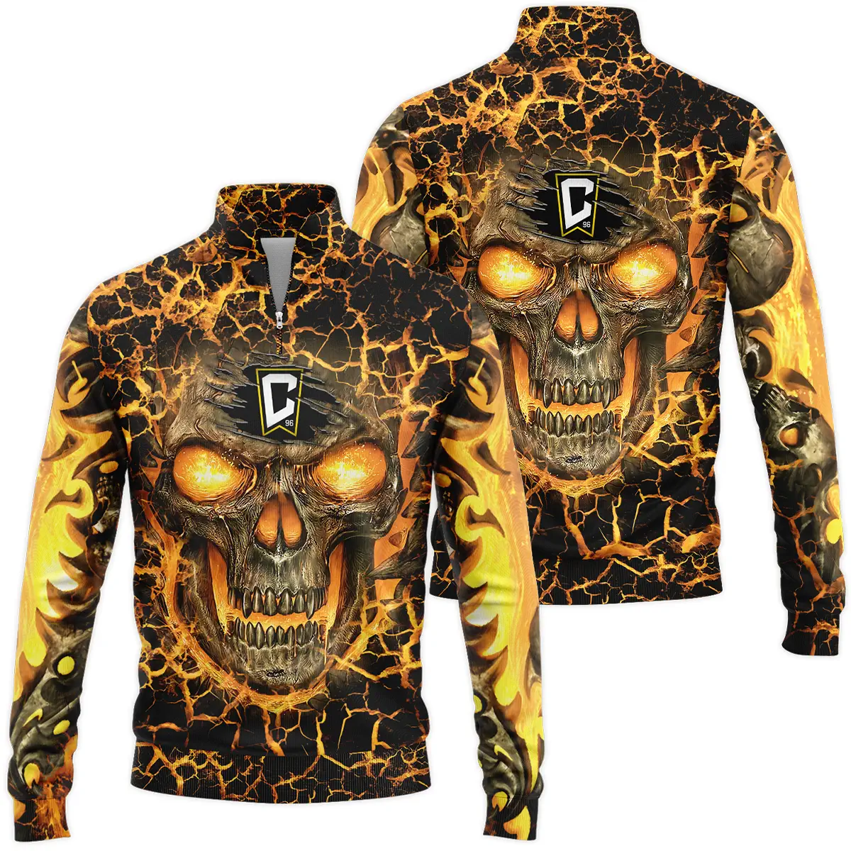 Flaming Skull MLS Columbus Crew Quarter Zip Jacket LQZ1061