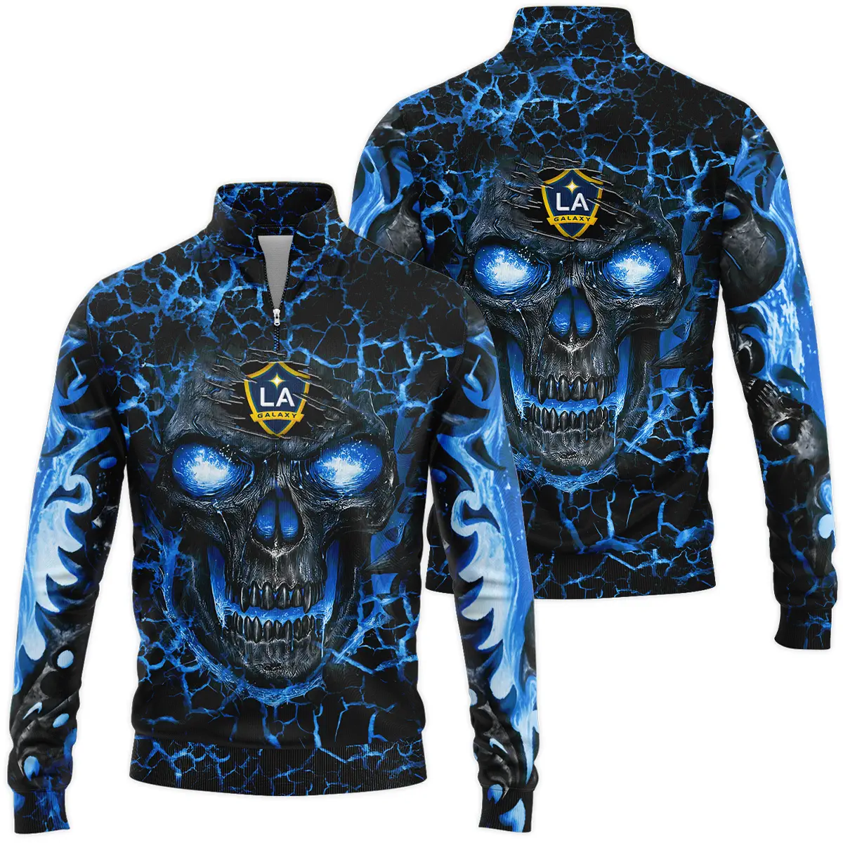 Flaming Skull MLS LA Galaxy Quarter Zip Jacket LQZ1047