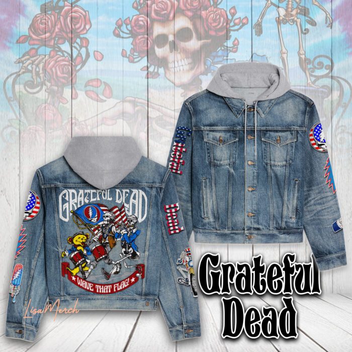 Grateful Dead Hooded Denim Jacket LDN1058