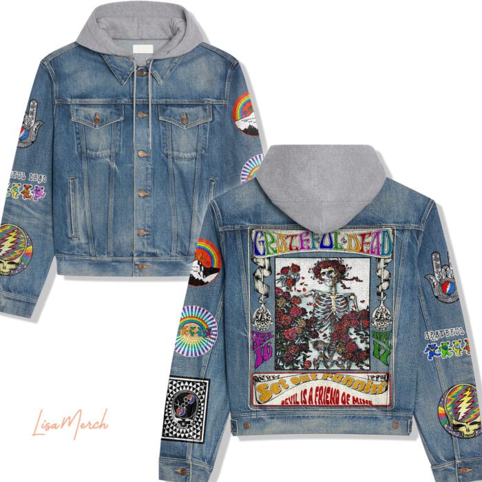 Grateful Dead Hooded Denim Jacket LDN1107