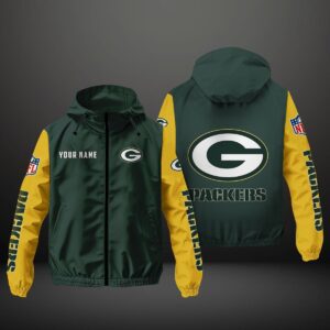 Green Bay Packers NFL Personalized Windbreaker Outdoor Jacket WBJ3043