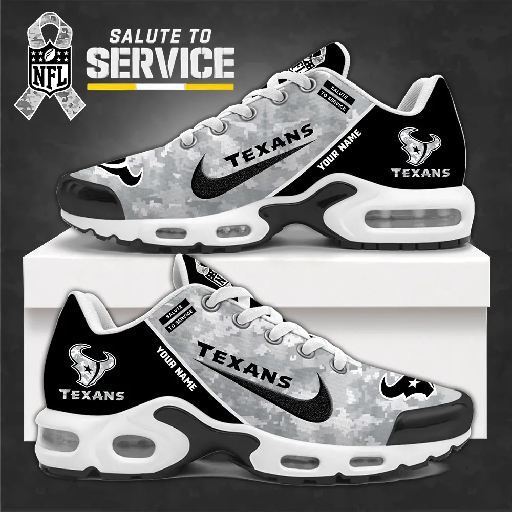 Houston Texans NFL Camo 2024 Salute to Service Personalized Air Max Sneakers Air Max Plus TN Shoes AWM1011