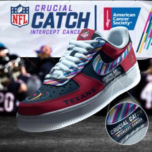 Houston Texans NFL Crucial Catch Intercept Cancer AF1 Shoes WBC5016