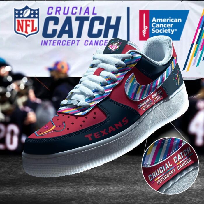 Houston Texans NFL Crucial Catch Intercept Cancer AF1 Shoes WBC5048