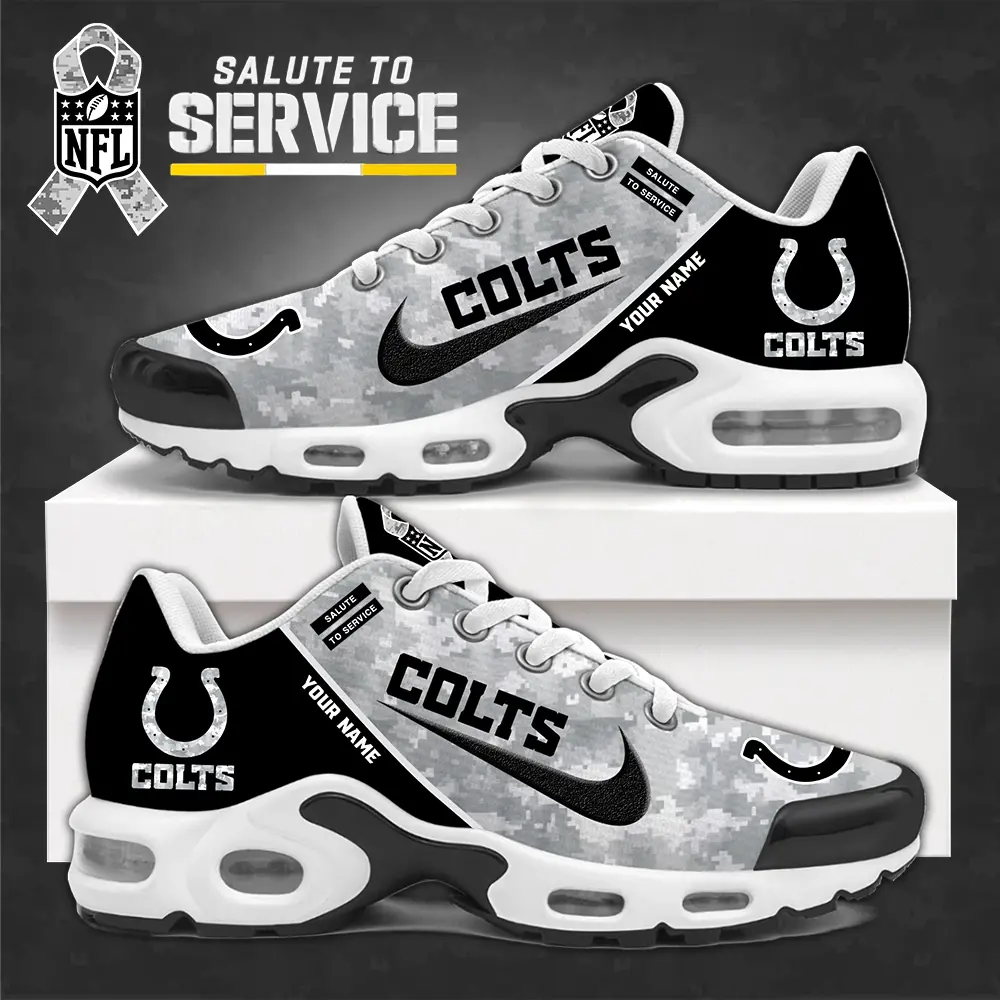 Indianapolis Colts NFL Camo 2024 Salute to Service Personalized Air Max Sneakers Air Max Plus TN Shoes AWM1013