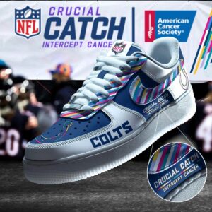 Indianapolis Colts NFL Crucial Catch Intercept Cancer AF1 Shoes WBC5011