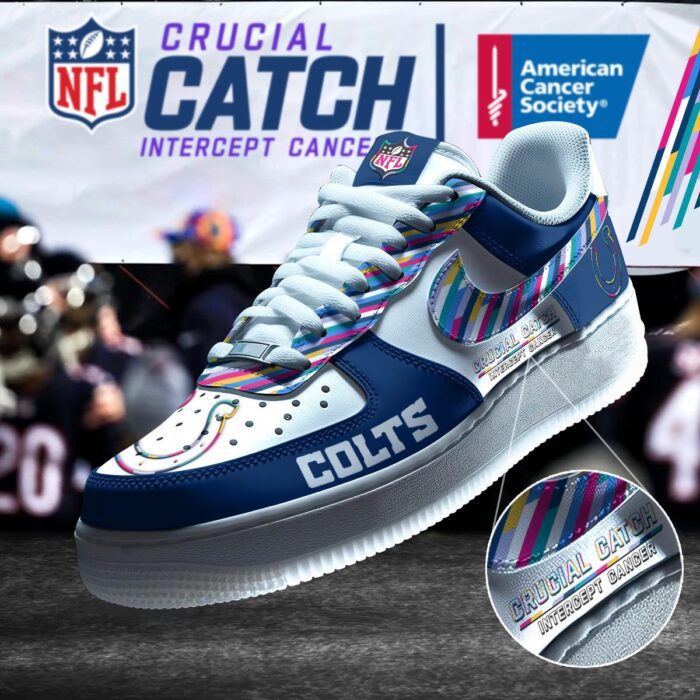 Indianapolis Colts NFL Crucial Catch Intercept Cancer AF1 Shoes WBC5043