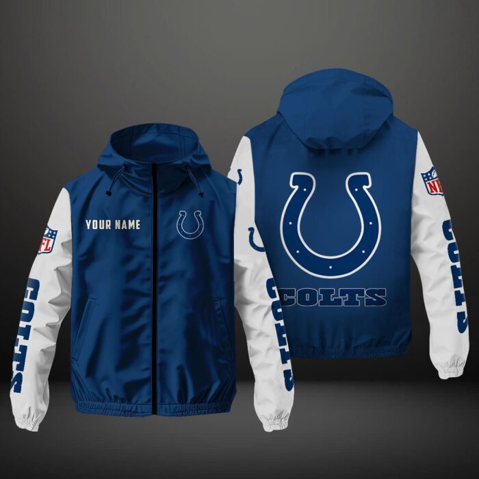 Indianapolis Colts NFL Personalized Windbreaker Outdoor Jacket WBJ3046