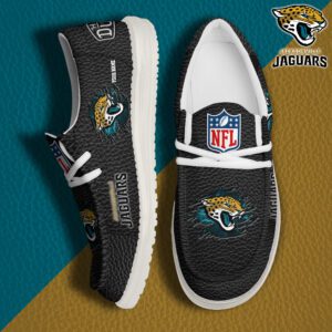 Jacksonville Jaguars NFL Hey Dude Canvas Loafer Black Shoes Custom Name  WLF3047