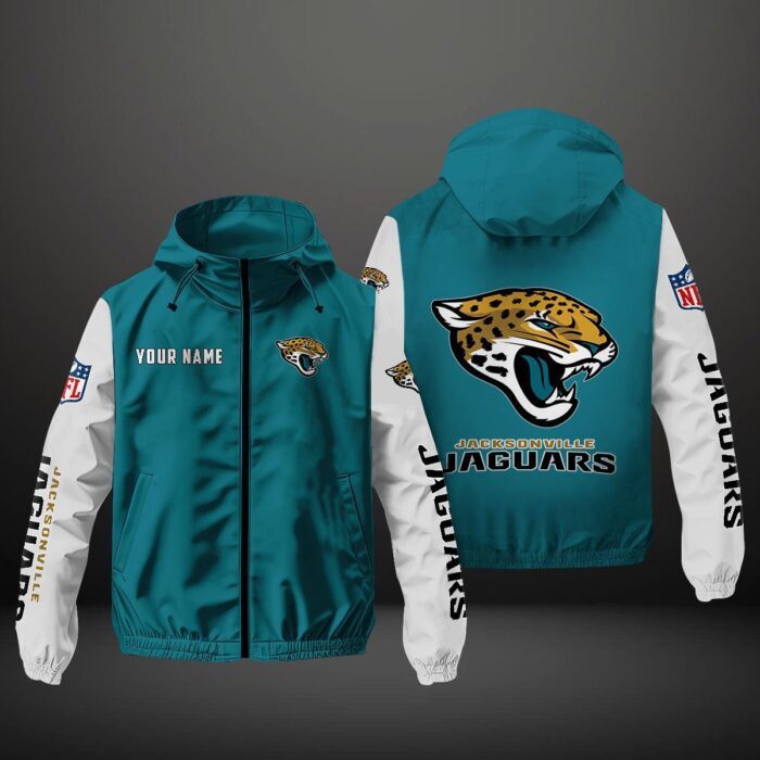 Jacksonville Jaguars NFL Personalized Windbreaker Outdoor Jacket WBJ3045