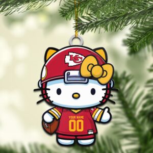 Kansas City Chiefs Hello Kitty NFL Personalized Ornament For Fans WOM1158