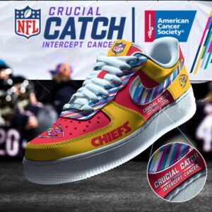 Kansas City Chiefs NFL Crucial Catch Intercept Cancer AF1 Shoes WBC5019