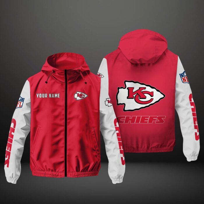 Kansas City Chiefs NFL Personalized Windbreaker Outdoor Jacket WBJ3047