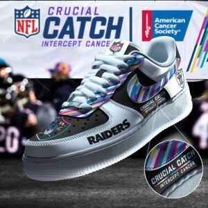 Las Vegas Raiders NFL Crucial Catch Intercept Cancer AF1 Shoes WBC5012