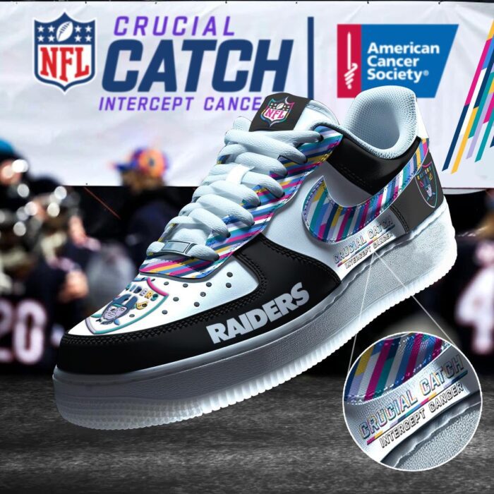 Las Vegas Raiders NFL Crucial Catch Intercept Cancer AF1 Shoes WBC5044