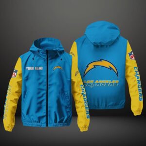 Los Angeles Chargers NFL Personalized Windbreaker Outdoor Jacket WBJ3048