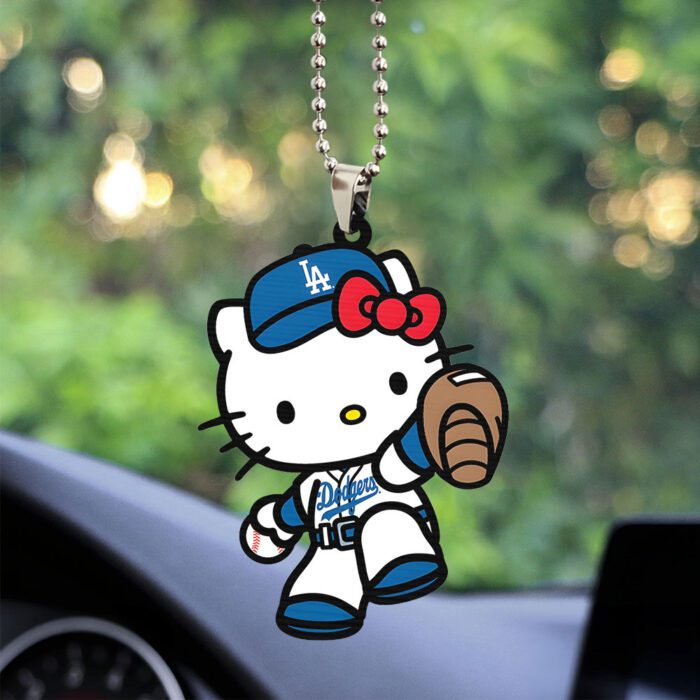 Los Angeles Dodgers x Hello Kitty Custom Shape 2-sided Acrylic Car Ornament GOM1062