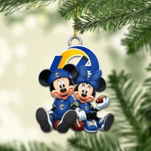 Los Angeles Rams Mickey & Minnie NFL Personalized Ornament For Fans WOM1132