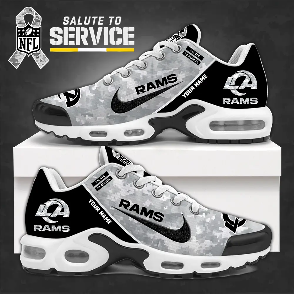 Los Angeles Rams NFL Camo 2024 Salute to Service Personalized Air Max Sneakers Air Max Plus TN Shoes AWM1018