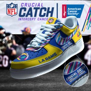 Los Angeles Rams NFL Crucial Catch Intercept Cancer AF1 Shoes WBC5018