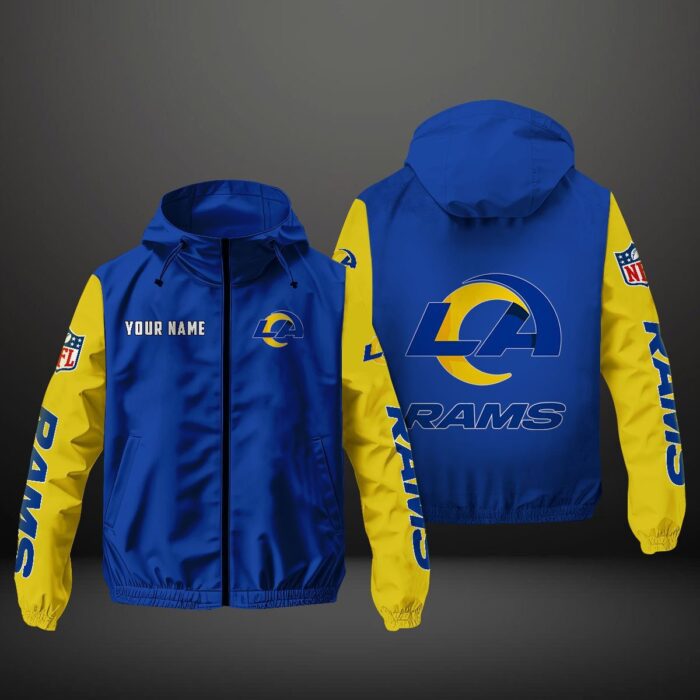 Los Angeles Rams NFL Personalized Windbreaker Outdoor Jacket WBJ3051