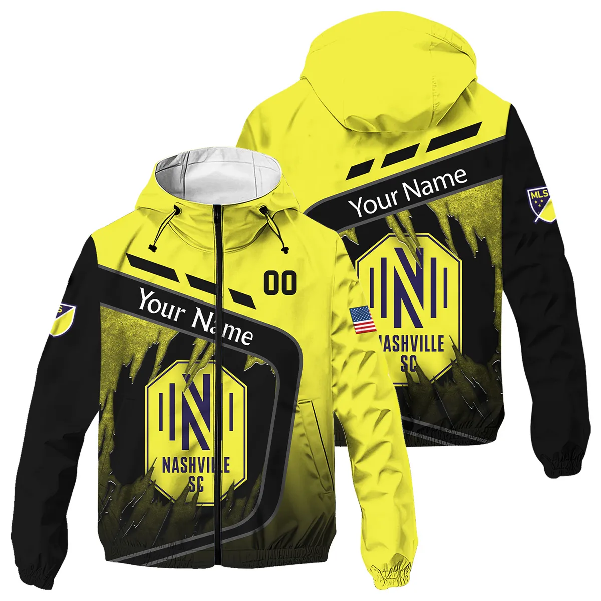 MLS Nashville SC Windbreaker Outdoor Jacket