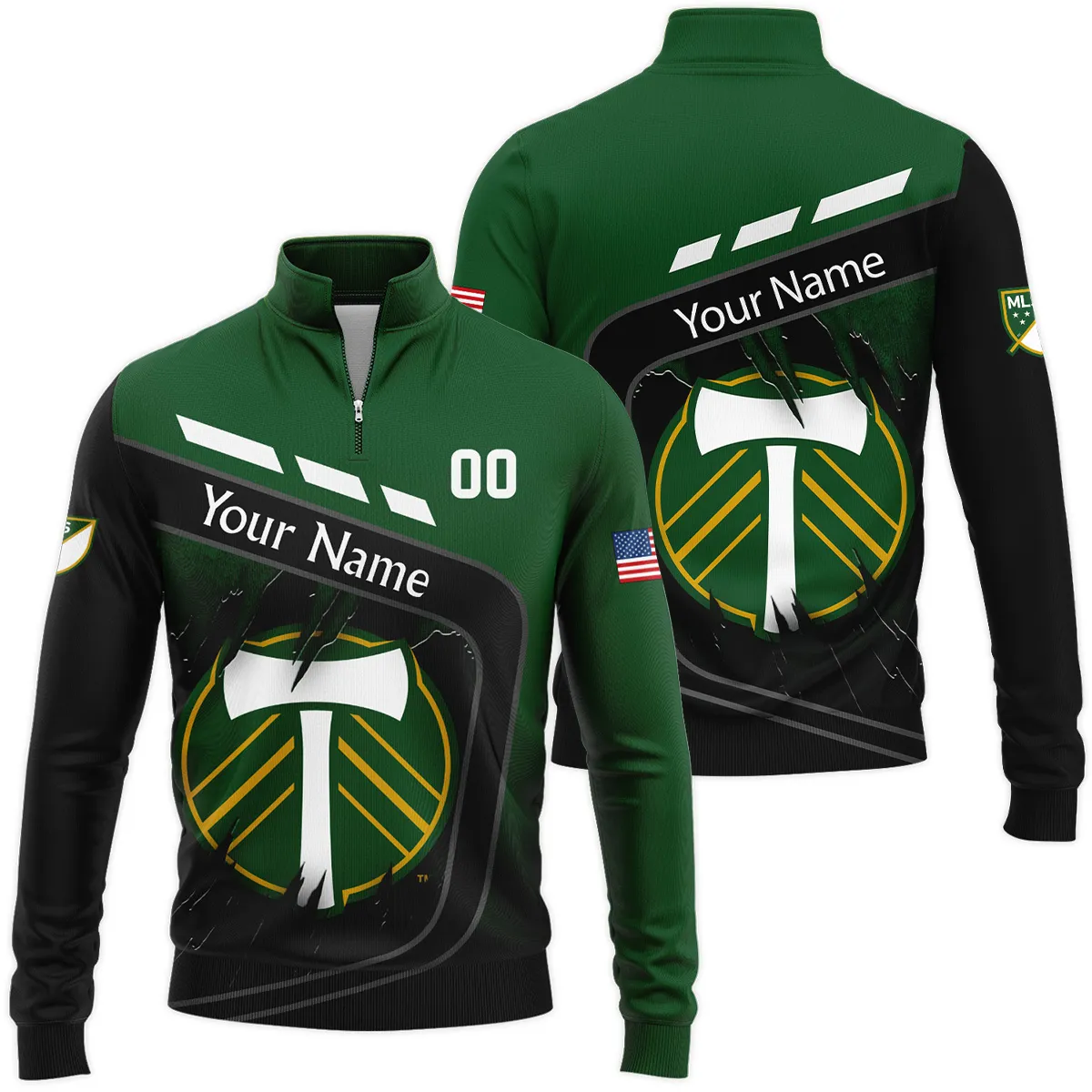 MLS Portland Timbers Quarter Zip Jacket LQZ1003