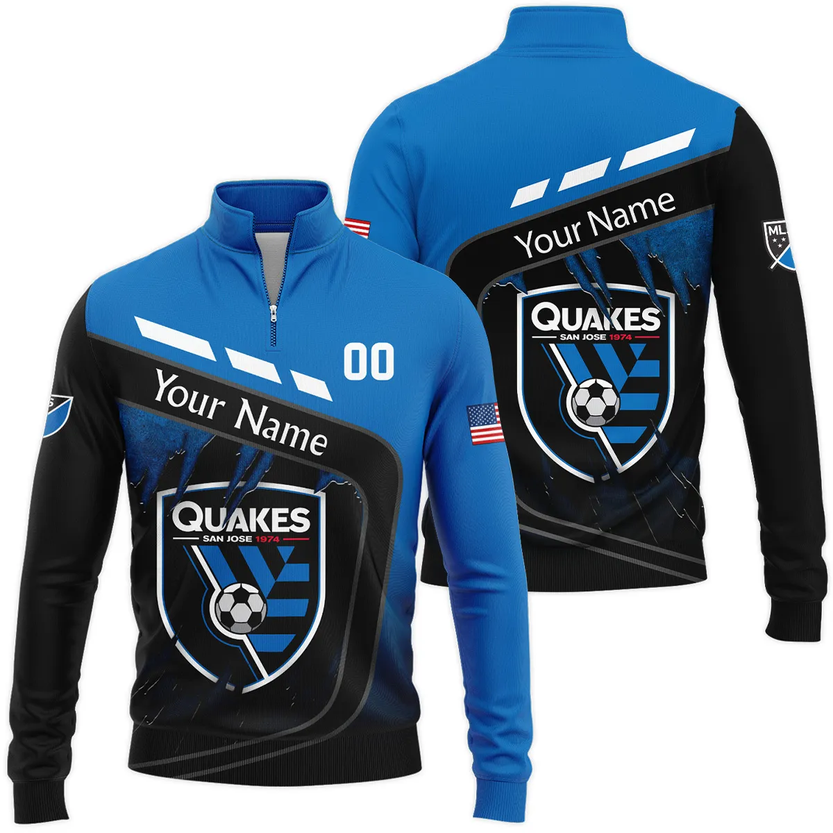 MLS San Jose Earthquakes Quarter Zip Jacket LQZ1007